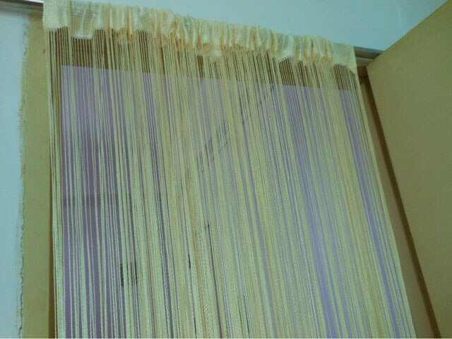 Zidetang frans polyester dörr gardin tofs tråd sträng rumsavdelare gardin panel fönster deco screen: Kräm