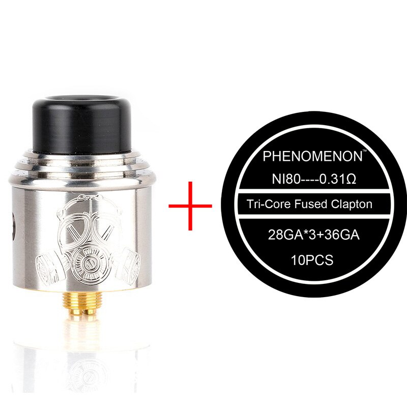 Apocalypse RDA 24mm Rebuildable Dripping Atomizer with BF PIN Atomizador for Squonk Mod Apocalypse GEN 2 RDA: silver with Tri core