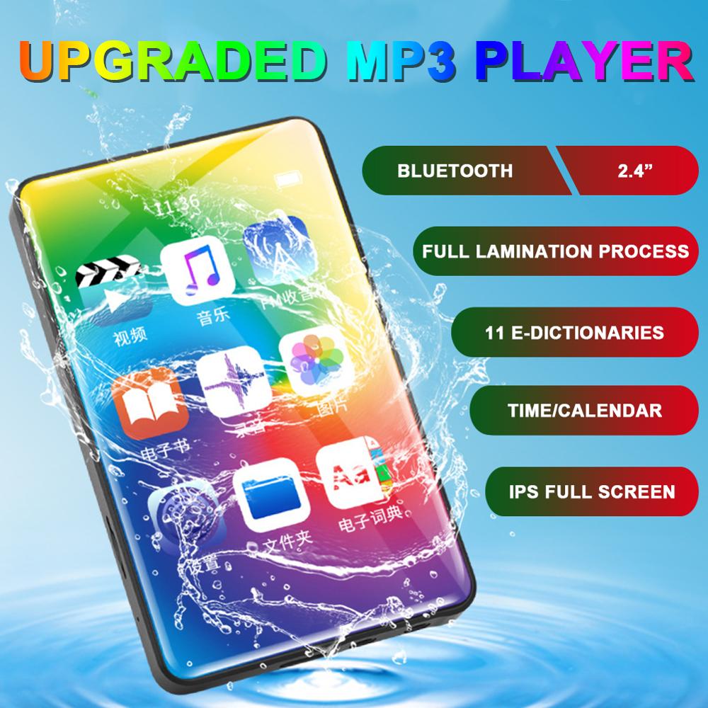 Multi-Function MP3 Player With Bluetooth HiFi Music Player Speaker 2.4" Screen Touch Screen Portable Audio/Video Player