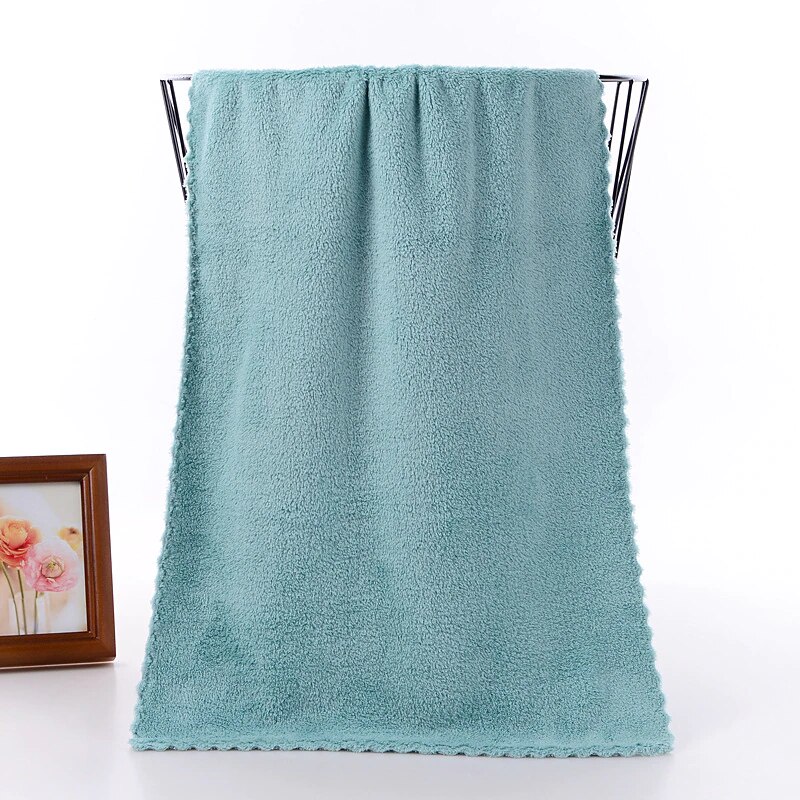 Face towel Microfiber Absorbent bathroom Home towels for kitchen thicker quick dry cloth for cleaning kitchen towel: green