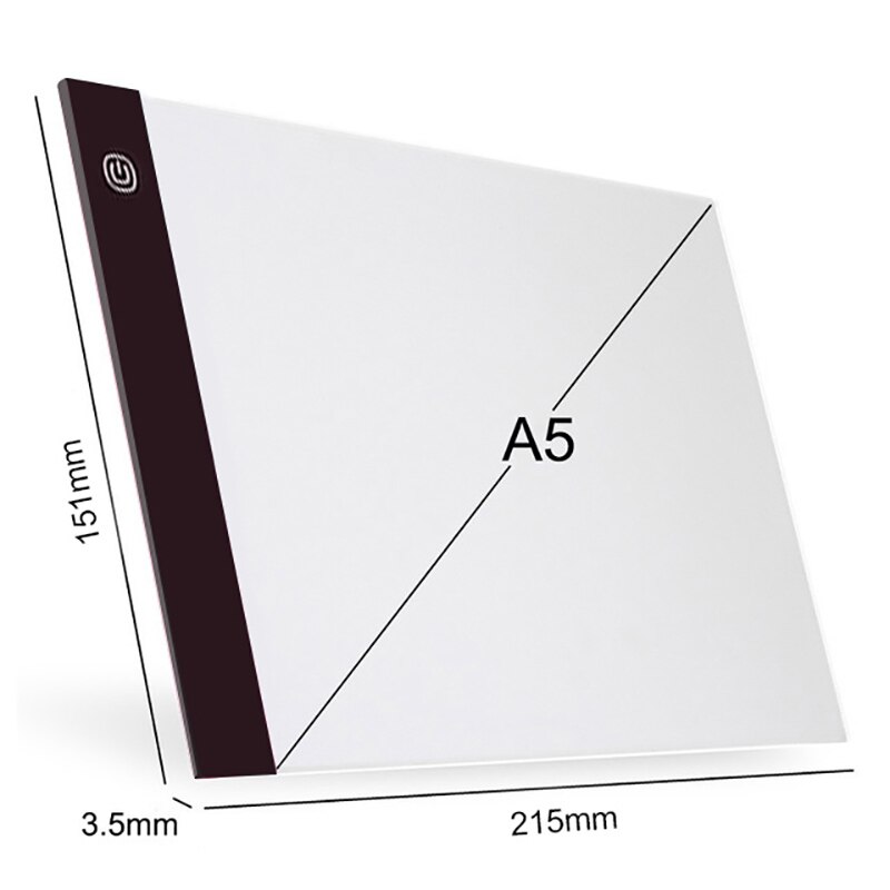A3/A4/A5 LED Drawing Boards Tracing Board Copy Pads LED Drawing Tablet Plate Art Writing Table Three Dimming Artcraft Light Box: A5 Black