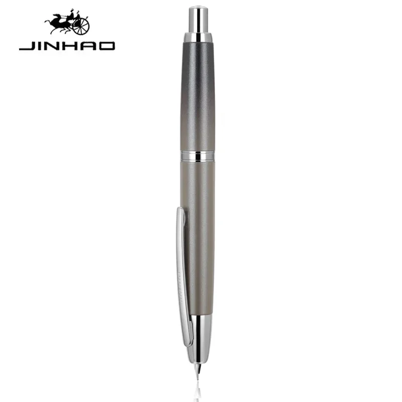 JINHAO 10 pluma estilográfica de prensa, punta retráctil EF/F de Metal con Clip, convertidor de pluma de tinta para escribir, suministros escolares, papelería PK A1 A2: Rojo / XF