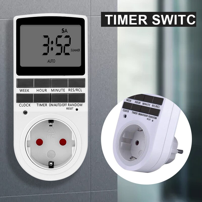 Arrivals Digital LCD Display EU Plug-In Programmable Kitchen Electronic Digital Timer Switch Socket 24hr 7 Days