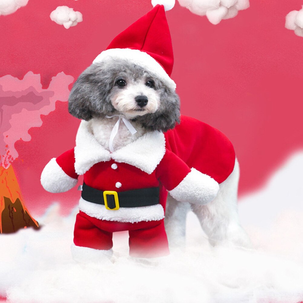 Hund kostume kat tøj dejlige jul kæledyr julemanden dragt kostumer kat hvalp jumpsuit hættetrøjer tøj petdecoration