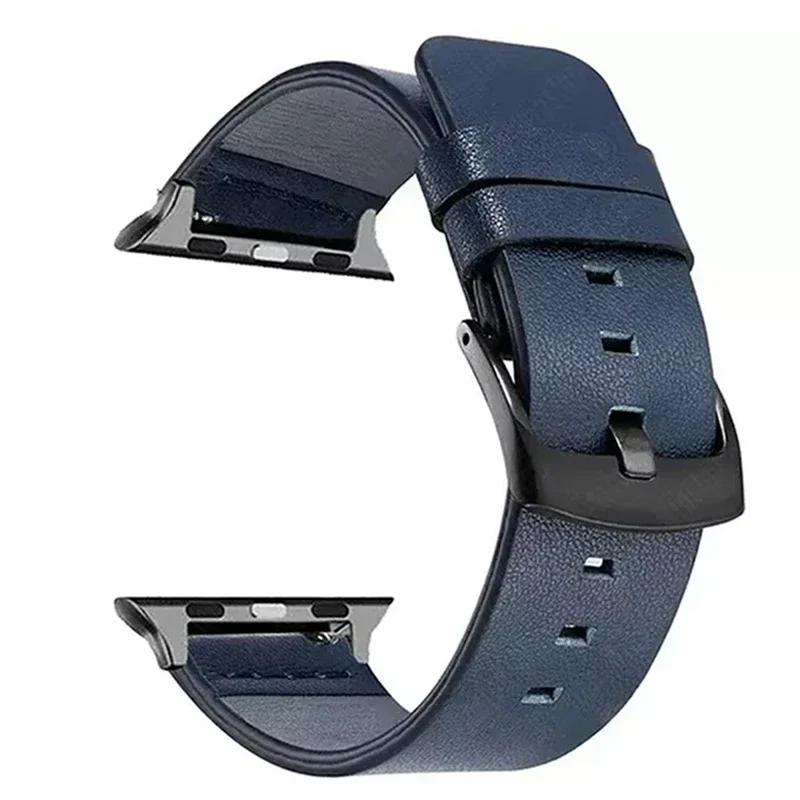 Leren band voor Apple Watch Band Ultra 2 49 mm 46 mm 45 mm 44 mm 42 mm Sport ademende band IWatch-serie 10 9 8 7 6 5 4 SE 3: Blue White / 14mm