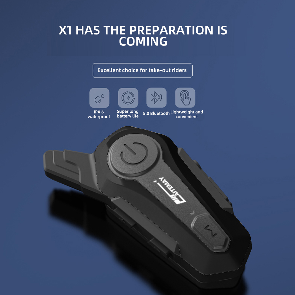 1/2Pcs Motorcycle Helmet Intercom Headset Bluetooth IPX6 Waterproof Moter Interphone for 2Riders 1000M Interphone Communicator