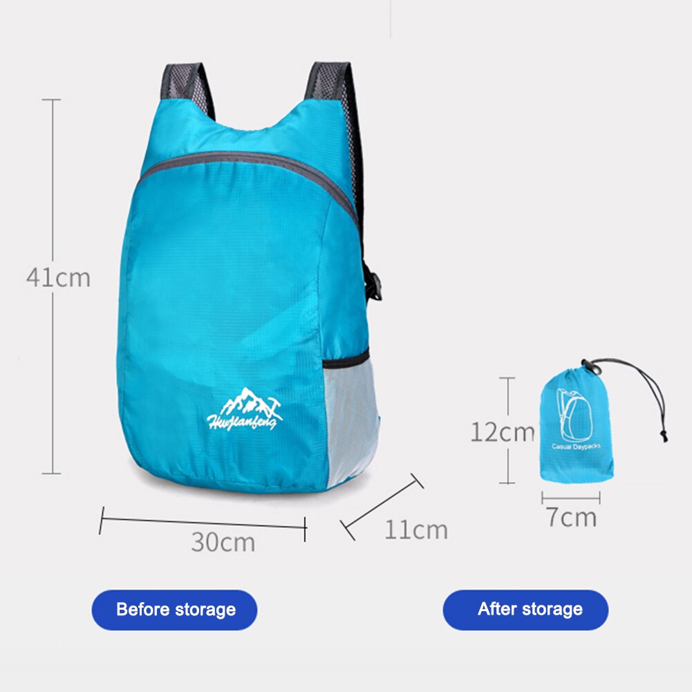 Lightweight Backpack Foldable Outdoor Travel Waterproof Daypack Sports Travel Camping Hiking Pack for Men Women Hiking Climbing: Lake Blue