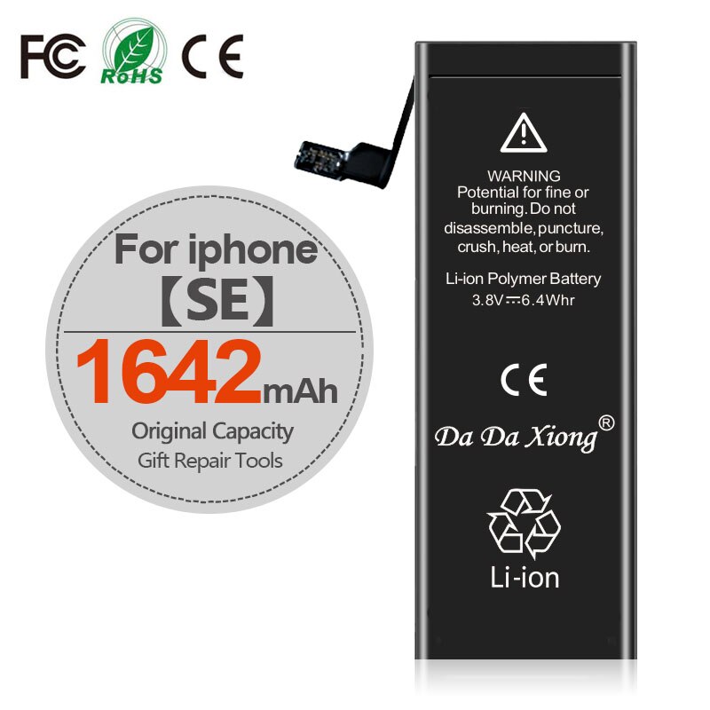Batería de alta capacidad para teléfono móvil, paquete con sello de ciclo 0, para iPhone 4, 4S, 5, 5S, 5C, SE , 6, 6S, 7, 8, SE2 Plus, X, XR, XS, 11 Pro Max