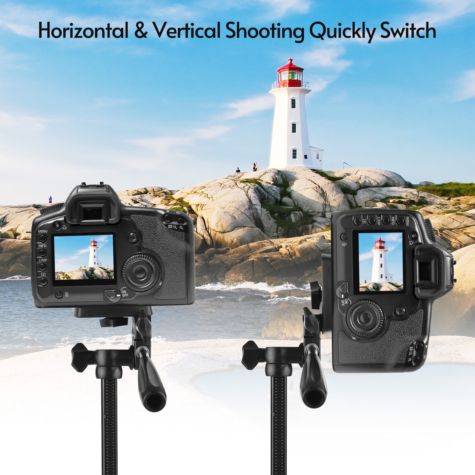 Portable Tripod Stand Aluminum Alloy 135cm/53in Max. Height 3kg Load Capacity with Phone Clamp Remote Shutter for Vlog Live