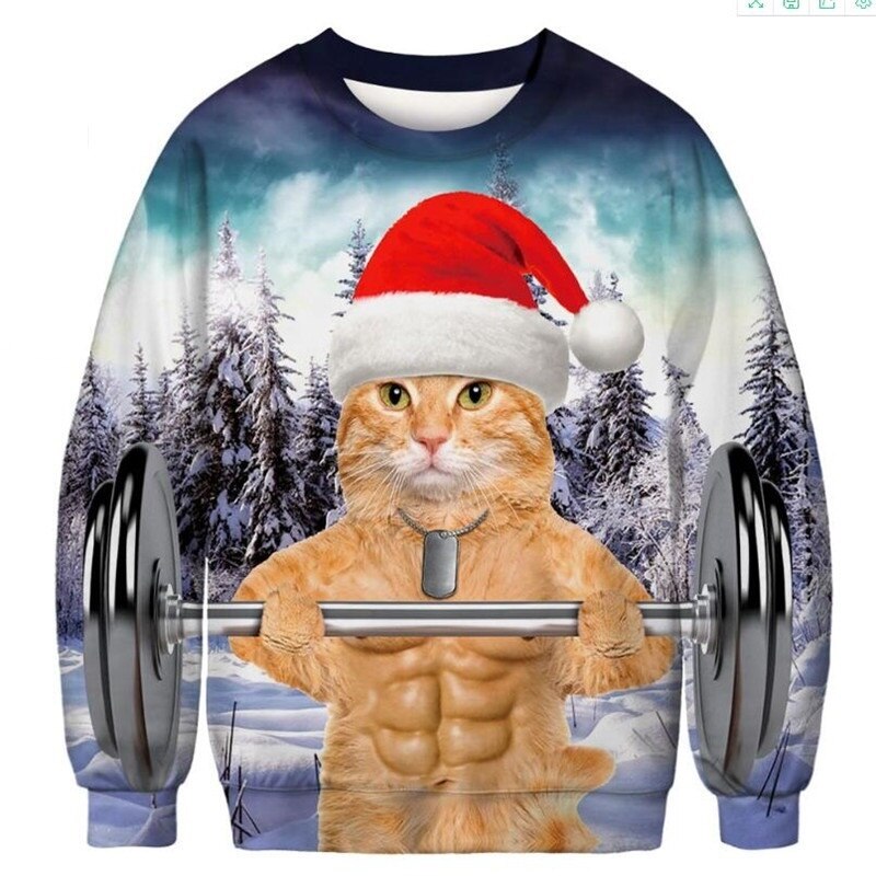 Hombres Mujeres Cosplay feo Navidad suéteres Navidad sudadera 3D divertido impreso vacaciones Navidad ropa suéter suéteres