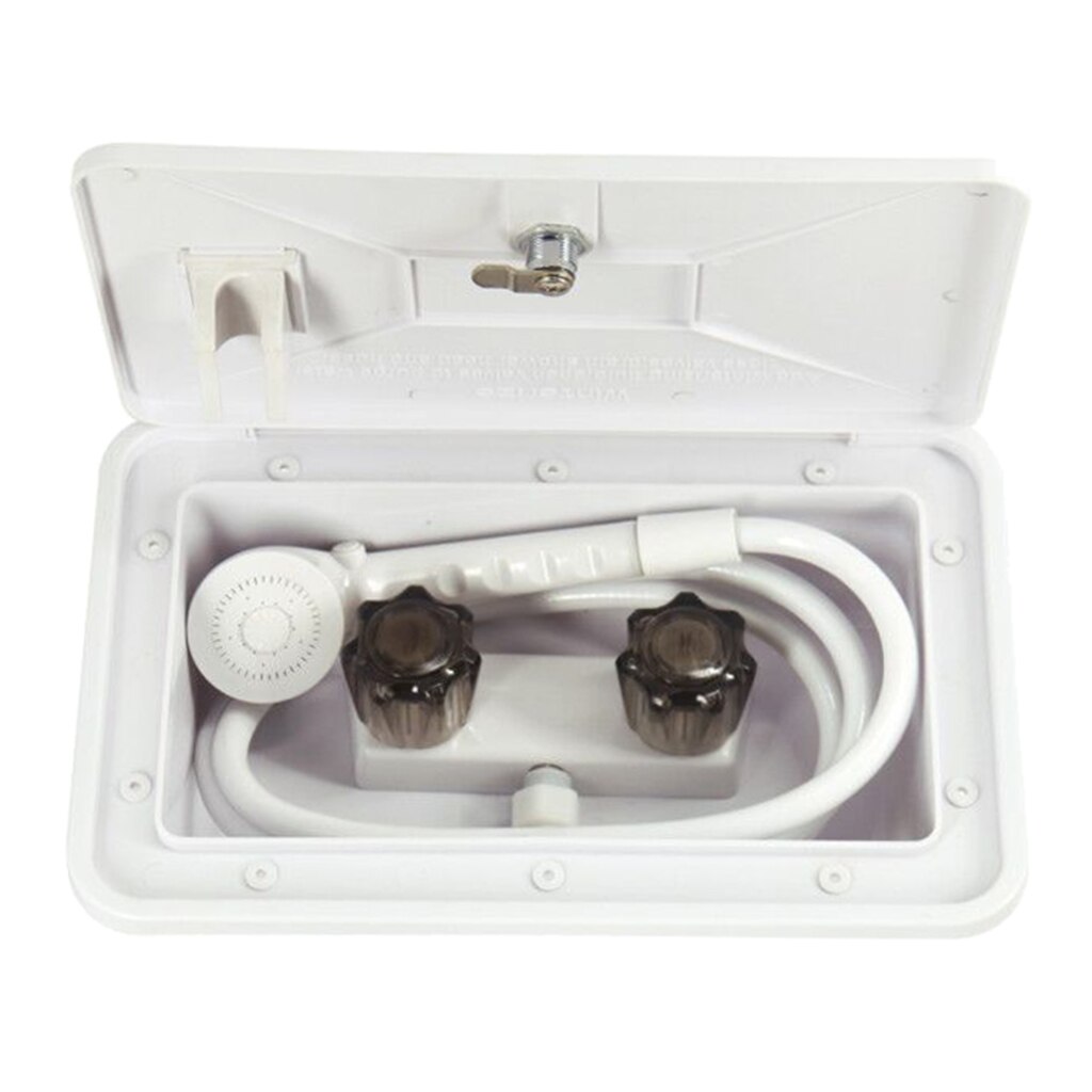 Aramox Buitendouche Kit, 1.5m Intrekbare Slang Exterieur Kraan Verstelbare Water Uitvoer Modus Hogedruk Douche Universeel voor RV Van Boot