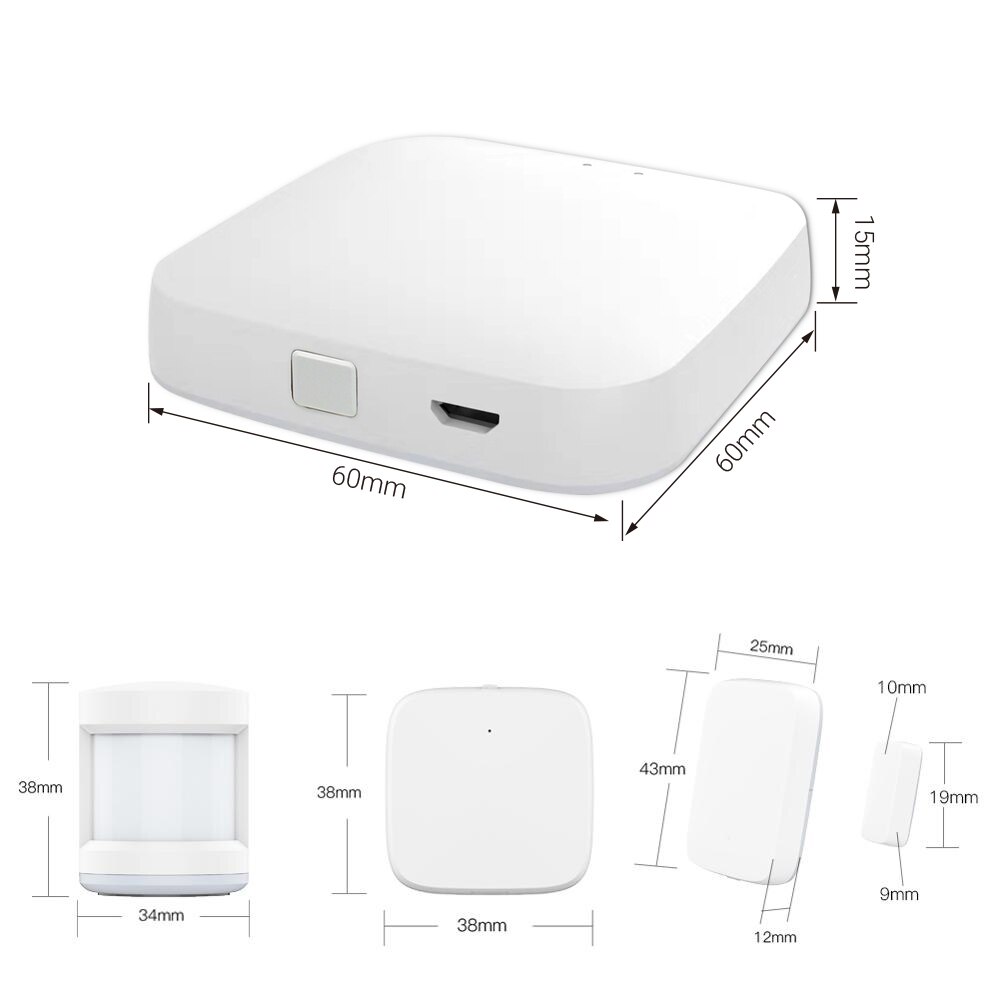 Tuya Zigbee Smart Wireless Gateway Hub Home Automation Scene Security Alarm Kit PIR Door&Window Temperature&Humidity Sensor