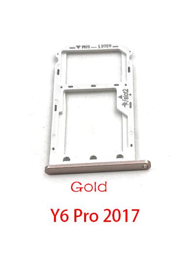 5 Stks/partij Micro Nano Sim Card Holder Tray Slot Houder Adapter Socket Voor Huawei Y7 Y6 Pro P Smart: Y6 Pro 2017 Gold