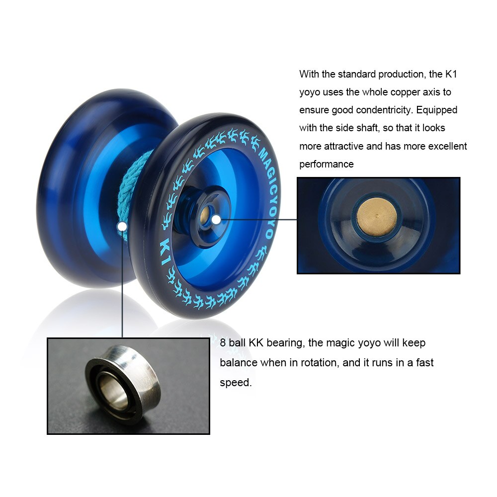 Juguetes clásicos Yoyo para bebé, juguetes profesionales mágicos Yoyo D1, giratorios de plástico, 8 rodamientos con cuerda giratoria para niños,