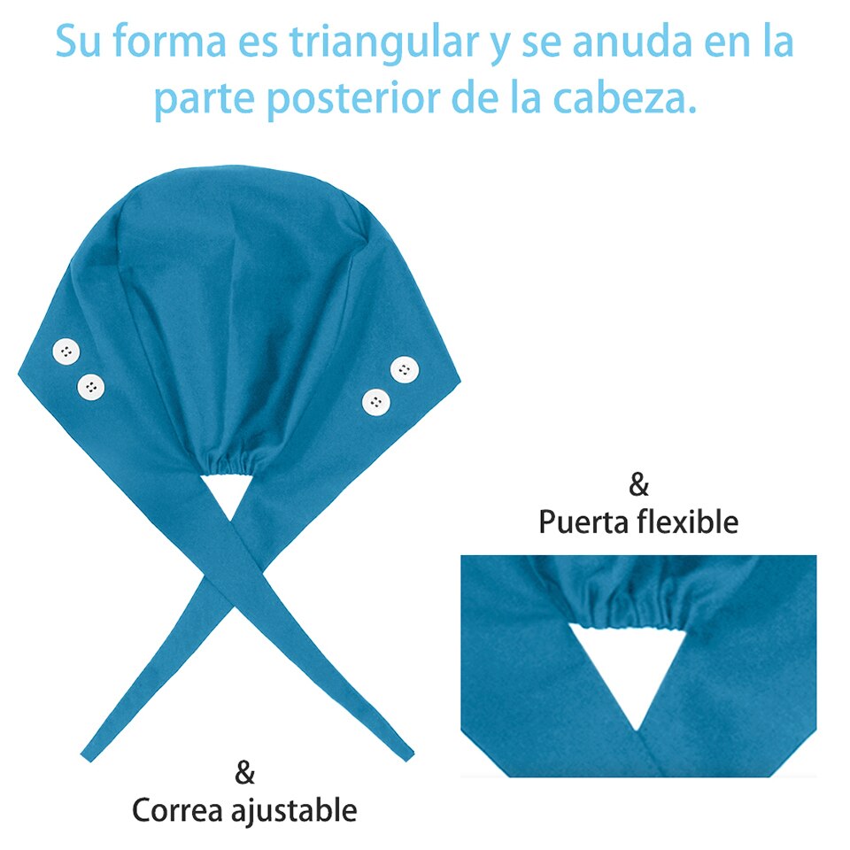 Unisex Adjustable Working Nurse Hat Bouffant Sanitary Cap Women Scrub Cap with Button Sweatband Cotton Nursing Caps Floral Print