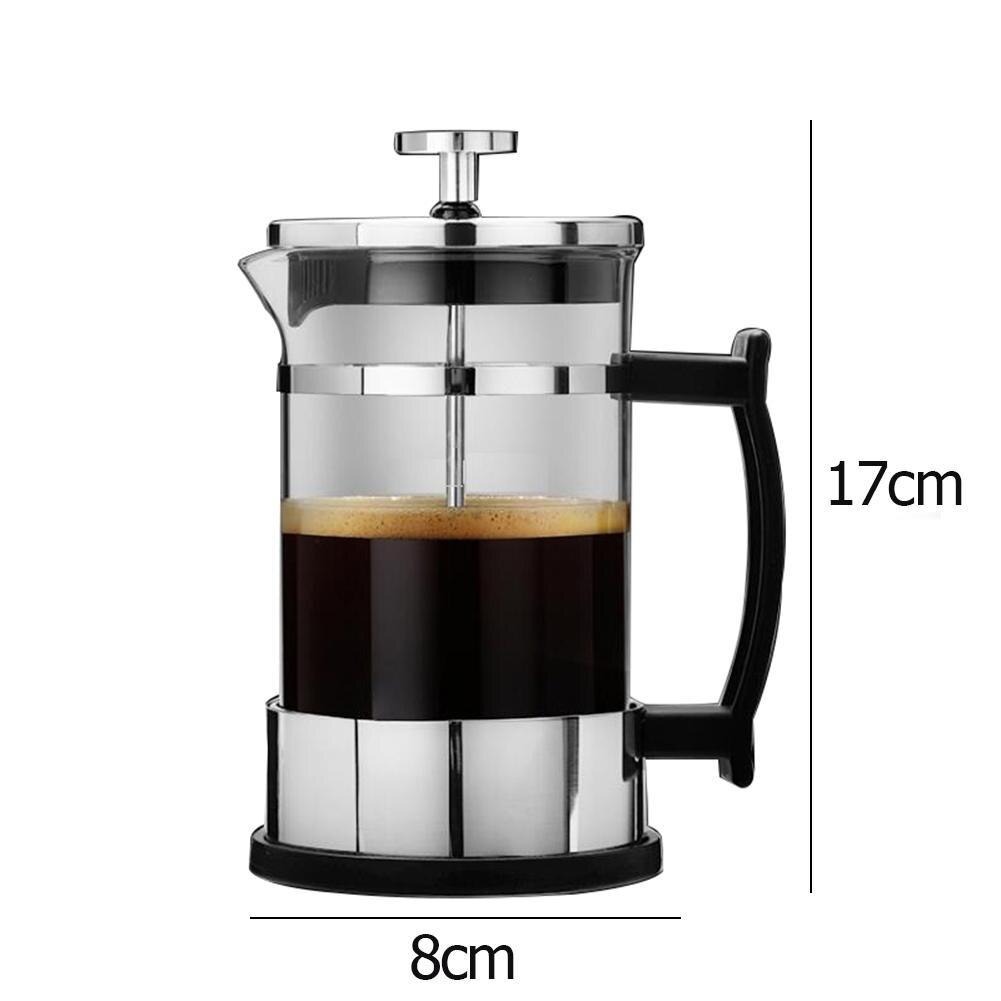 Roestvrij Staal Glazen Theepot Koffiekan Franse Koffie Thee Percolator Filter Pers Plunger 350Ml Handmatige Koffie Espresso Maker Pot