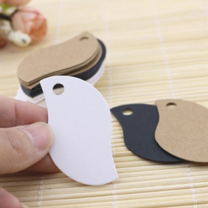 100 Uds. Etiquetas colgantes de Papel kraft de hojas en blanco de 3x5 cm/tarjeta de /etiquetas de precios para hornear/etiquetas de /etiquetas