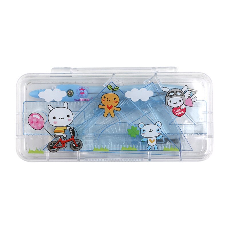 20set/Lot Math Geometry Kit Set 7PCS Student Supplies For Engineering Drawing Compass Protractor Ruler