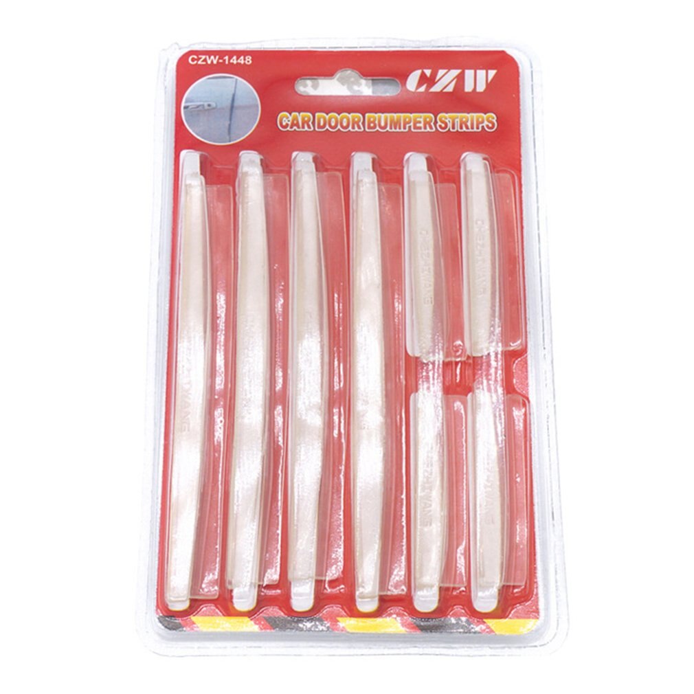 8pcs Car SUV Side Door Edge Protector Protective Strip Scrape Guard Bumper Guards Handle Cover Black White Transparent: transparant