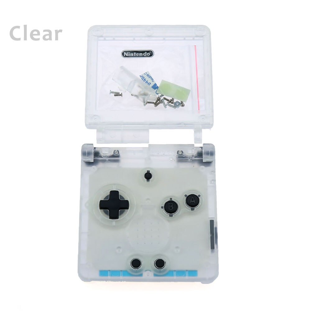 JCD 12Color Transparent Clear Color For GBA SP Replacement Housing Shell Cover Case For Nintendo GameBoy Advance SP: Clear