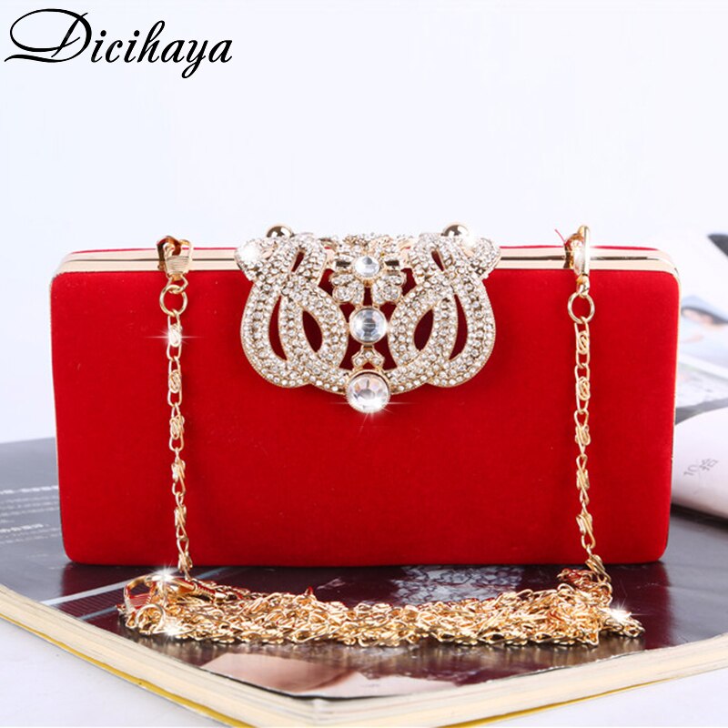 Dicihaya clutch avondtassen kroon strass avondtas portemonnee schoudertas voor bruiloft diamanten dames portemonnee mini avondtassen