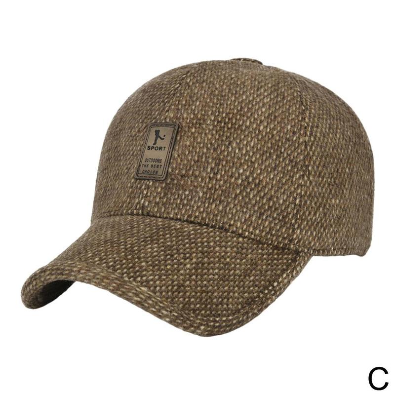 Men Winter Baseball Hat With Earflaps Cap Keep Warm Cap Baseball Fitted Ear Adjustable Outdoor Hats Sports Thick X6t3: C