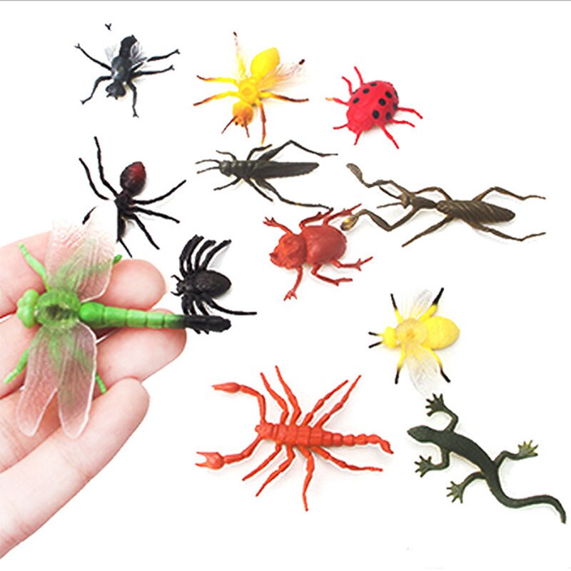 Simulation Insect Animal Model Kids Toys Marine Life Farm Animals Children's Early Education Toy 12PCS Per Model Brain Gme: 12