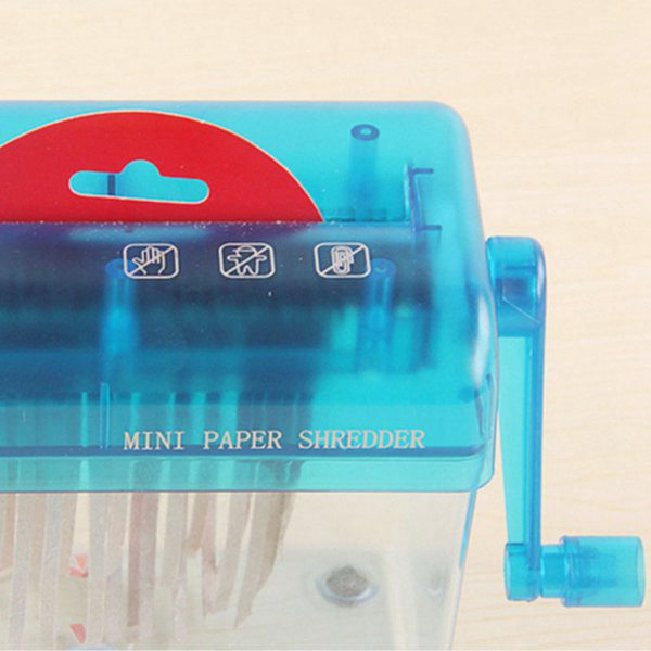 Mini Blue Shredder Crusher Destroyer Paper Documents Cutting Machine