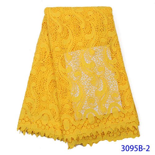 Nigerian African Lace Fabrics 5Yards Guipure Lace Fabric African Cord Lace Fabric For Wedding Dress French Lace: Picture 2
