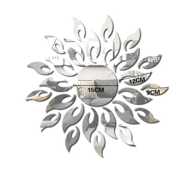 27 akrylowe naklejki ścienne dekoracyjne robić samodzielnego montażu, lustro dekoracyjne robić salonu i sypialni