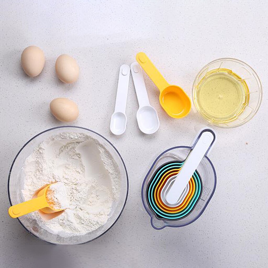 Stackable Measuring Cups and Spoons 1L Measuring Cup 6 Mesuring Spoons
