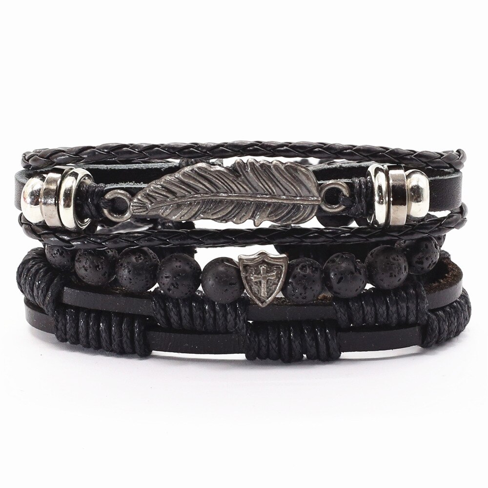 Neue Jahrgang Feder Haken Kamera Auge Charme Perlen Leder Männer Armbänder Für Frauen Femme Homme Männlichen Schmuck: Stil 3