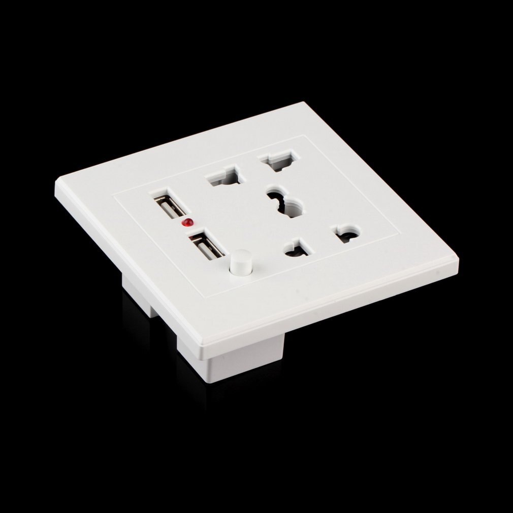 Dual USB Electric Wall Charger Dock Station Socket Power Outlet Panel Plate