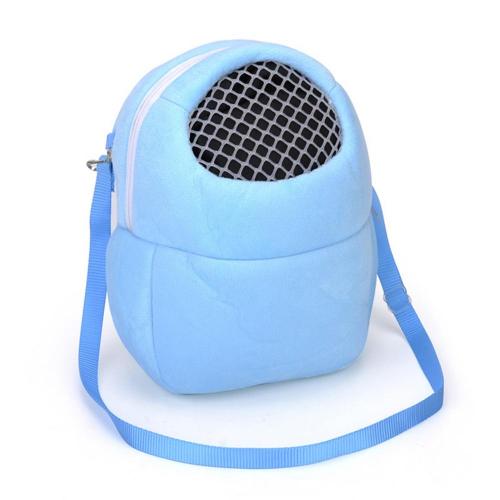 Hamster Small Pet Carrier Portable Travel Pocket Bag Breathable Comfortable Mesh Pouch Pet Products Accessories: Blue / S