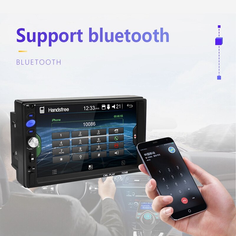 2Din Autoradio 7 Inch Druk Android Speler Met Bluetooth Subwoofer MP5 Speler Radio Bluetooth Tape Recorder Met Achteruitrijcamera kwam