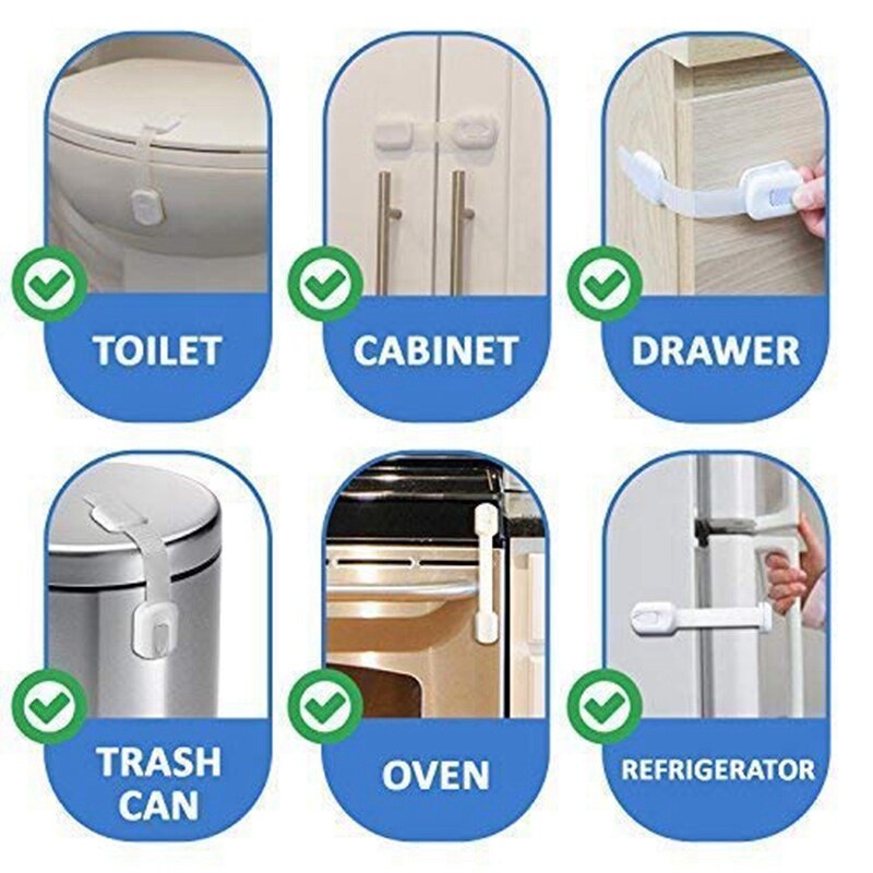 4 Stuks Wit Multifunctionele Verstelbare Bout Sloten Kind Veiligheid Bescherming Lock Kast Lock