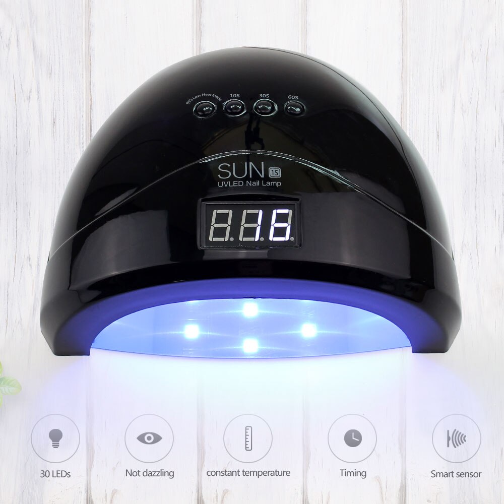Led lampa nail sun 1s spik uv lampa sun en led lampa 30 leds 24/48w switch ultraviolett nageltork lampa vernis gel nail tool