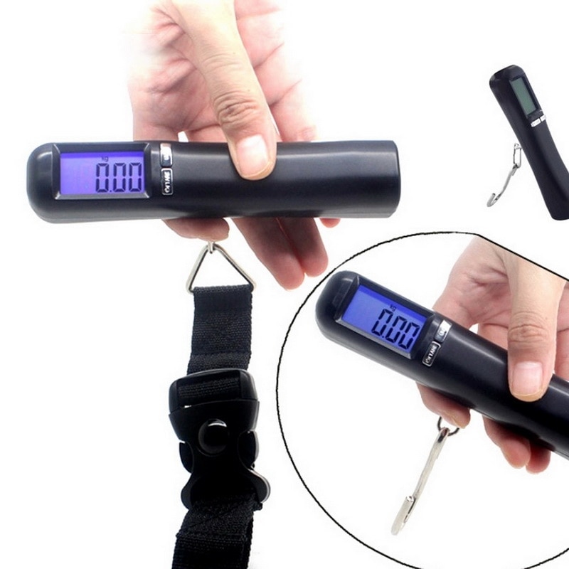 LCD Backlit Travel Portable Luggage Baggage Suitcase Bag Weight Digital Weighing Hook Up/bandage Scale No Battery
