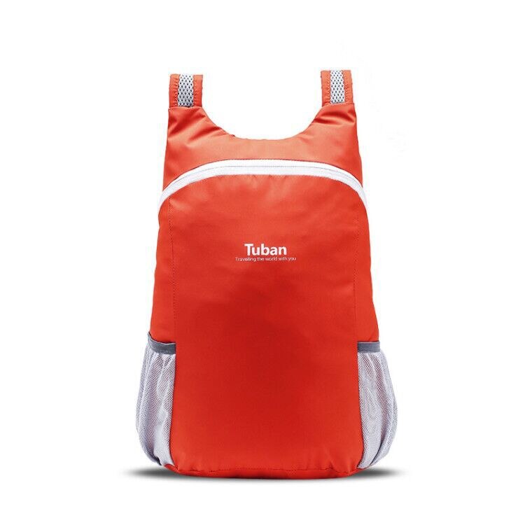 Tuban letvægts nylon sammenklappelig rygsæk vandtæt rygsæk foldetaske bærbar pakke til kvinder mænd travelmochila mujer: Orange