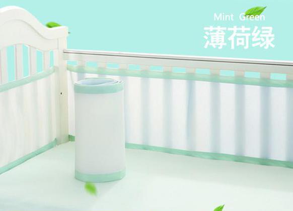 Baby Bed Bumper Ademend Mesh Wieg Protector Baby Beddengoed Set Doek Om De Cot Voor Alle Size Wieg Zuigeling Veilig hek: A-Green