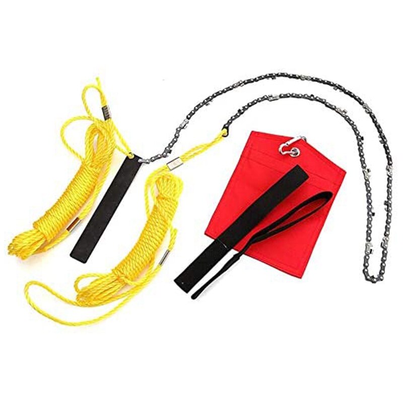 Sierra De Cadena De Mano Portátil De 103 Cm - Ligera, Para Camping, Supervivencia, Corte Rápido De Leña