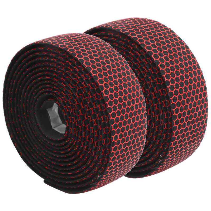 1 paio di nastro per manubrio per bici nastro elastico antiscivolo per bici da bicicletta: nero rosso