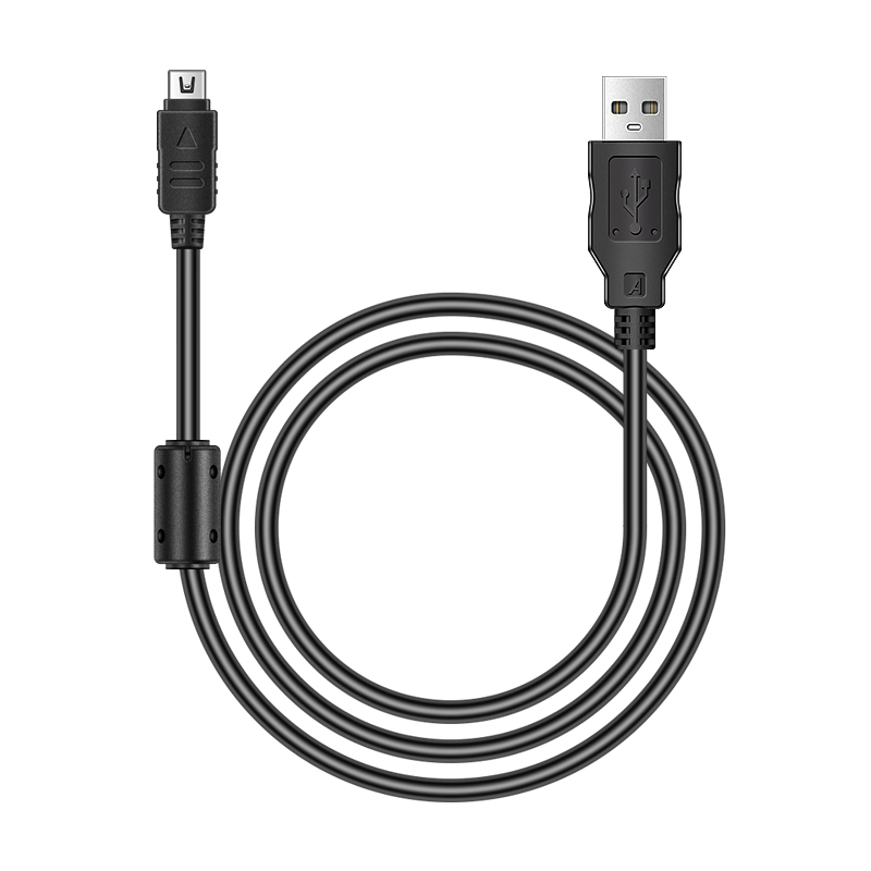 Para cámara Olympus Cable de datos USB CB-USB6 Cable de 12 pines E-PL3 E450 E400 SZ-14 U1070 SZ-31MR OM-D E-M5 TG-1 Cable de cámara Tough3000: Negro