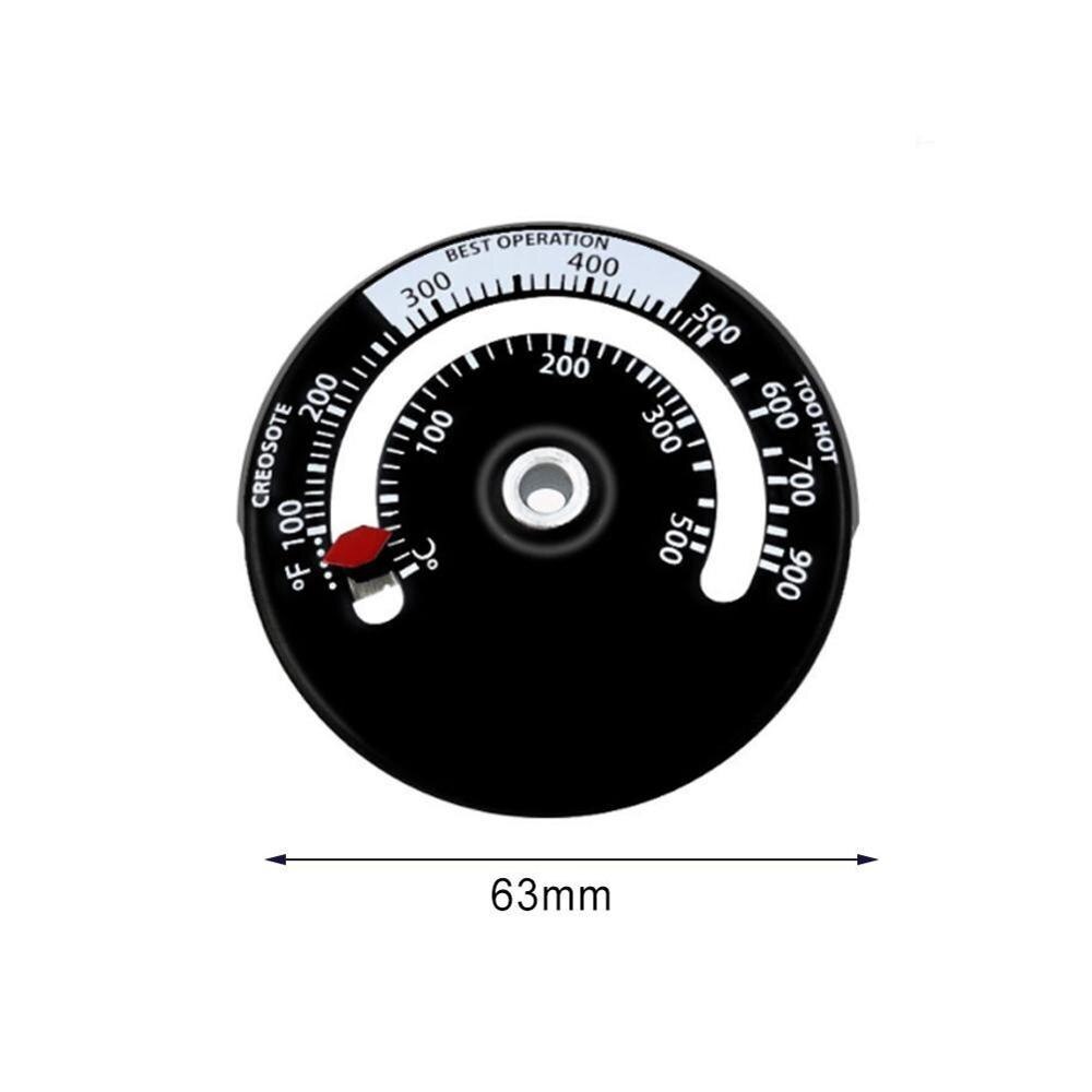 termómetro magnético de estufa de madera Sonda de chimenea sensibilidad barbacoa hogar estufa termómetro ventilador horno herramienta G7H2
