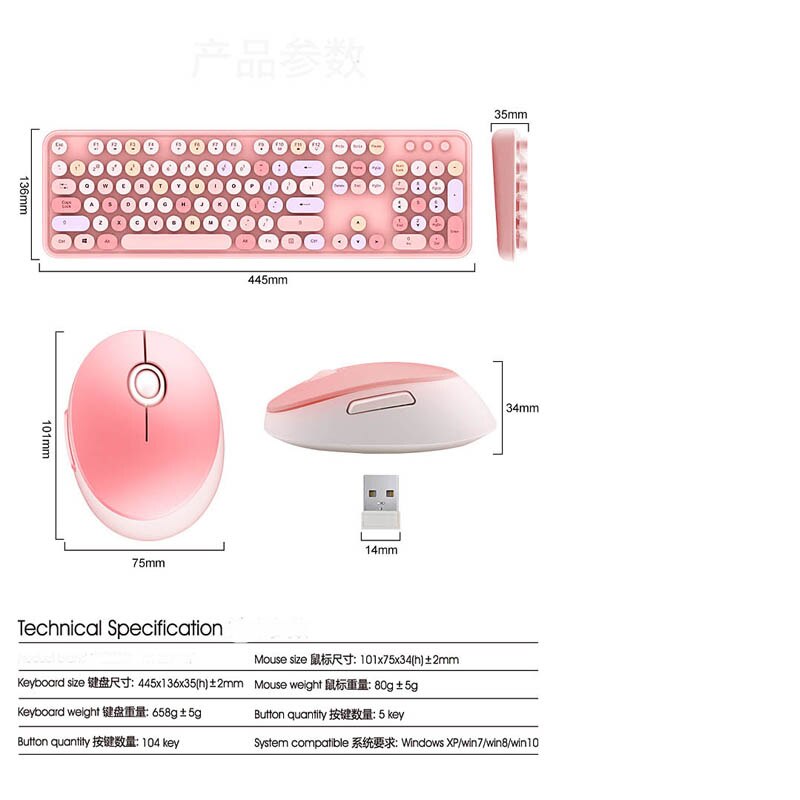 2.4GHz Wireless Keyboard and Mouse Set For Laptop/ PC Slim Wireless Keyboard Mouse Set
