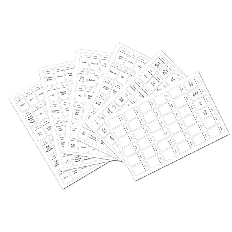 216Pcs Spice Jar Labels White Sticker Water And Oil Proof Self Adhesive Labels Kitchen Storage Bottles Jars Stickers: Default Title
