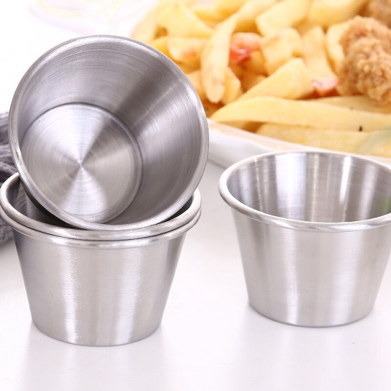 1Pcs Multifunctionele Saus Cups Rvs Keuken Dompelen Bowls Voor Restaurant Diner Party Home Kruiden Schotel