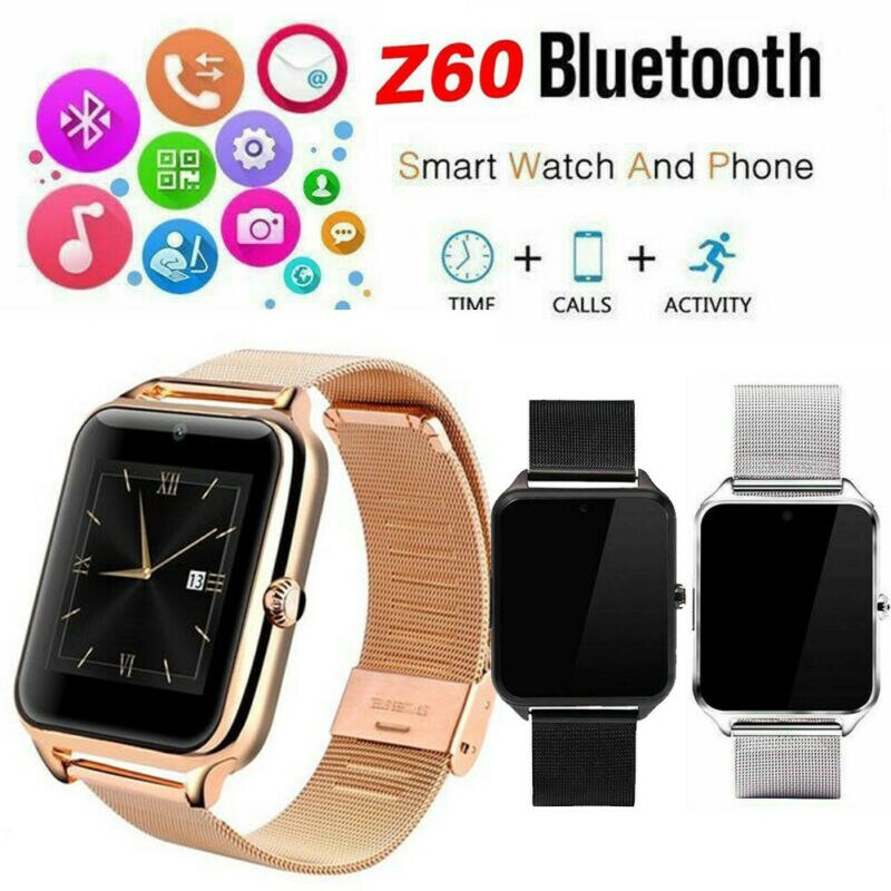 Rvs Bluetooth Smart Horloge Z60 Smartwatch voor Samsung iphone Android