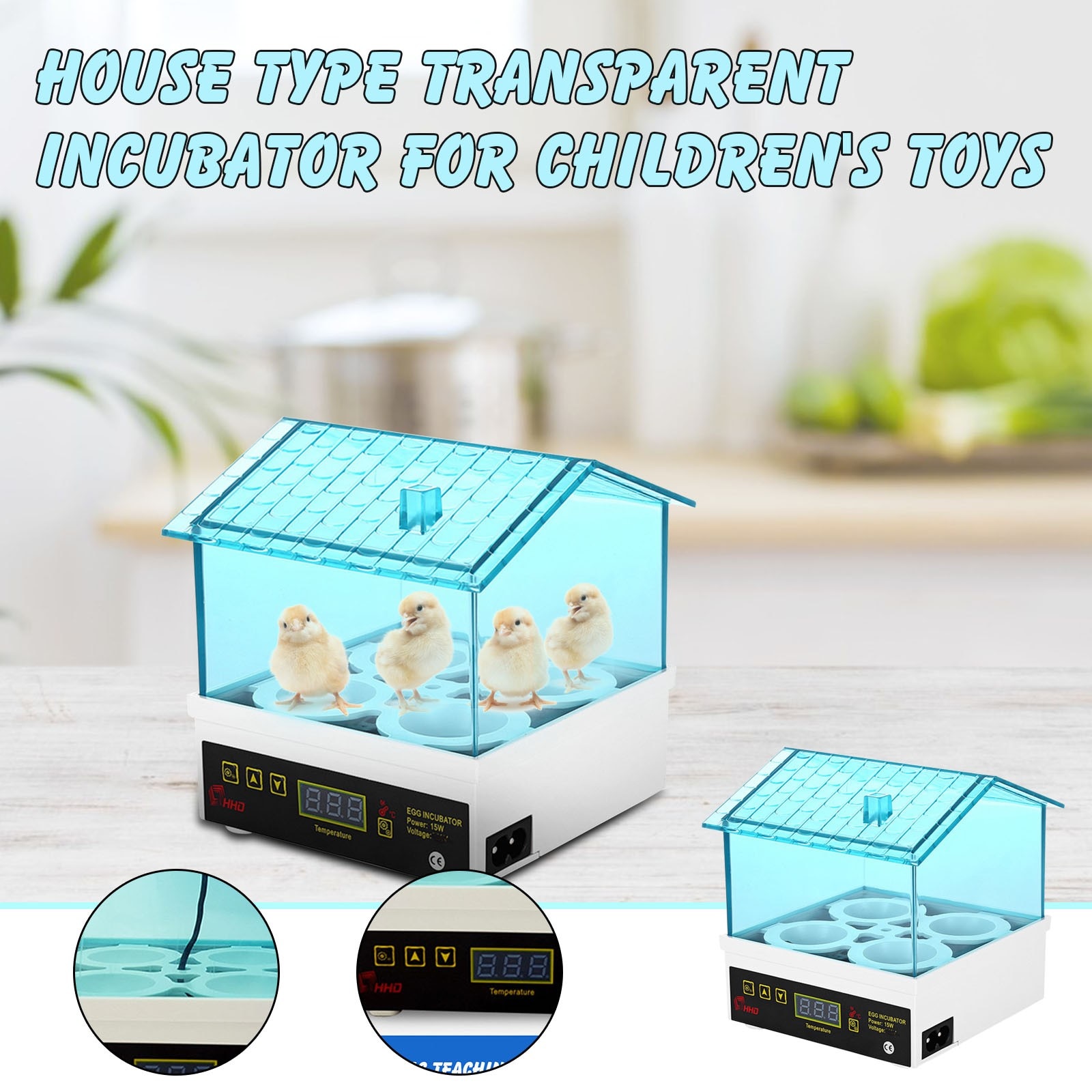 Digital Temperature Small Brooder 4 Mini Hatchery Egg Incubator Hatcher For Chicken Duck Bird Pigeon Quail Breeding#h3