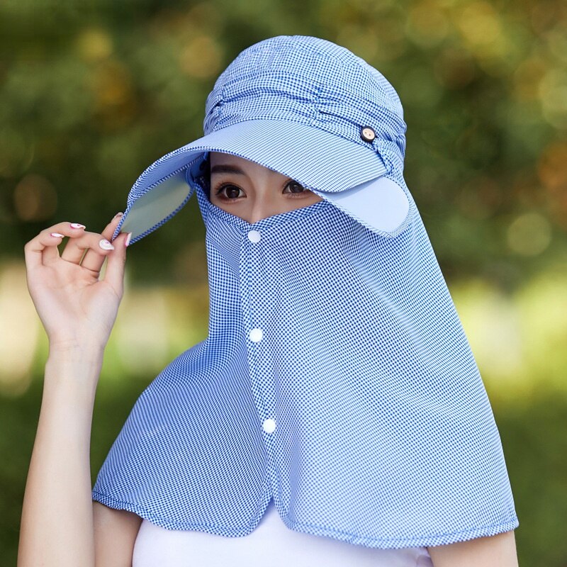 Zomer Zonnehoed Vrouwen Hoed Grote Rand Cover Gezicht Fietsen Zonnehoed Met Grote Velg Anti-Ultraviolet outdoor Fietsen Zonnehoed: Navy